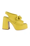 Stella Mccartney Chain-link 125mm Block Heel Sandals In Yellow