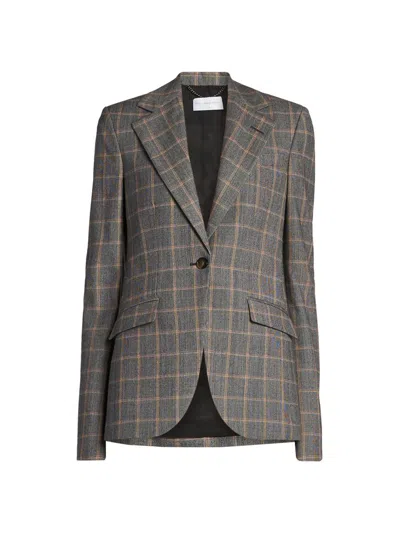 STELLA MCCARTNEY WOMEN'S SLIM CHECKED BLAZER