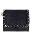 Stella Mccartney Falabella Shaggy Deer Flap Wallet In Black