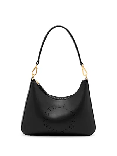 Stella Mccartney Women's Small Perforated Logo Shoulder Bag In Black