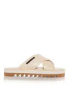 Stella Mccartney Logo-patch Slides In Cream