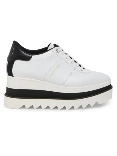 Stella Mccartney Women White Lace Up Sneakers, 7.5 Luxury Sneakers For Women Darveys In Multi