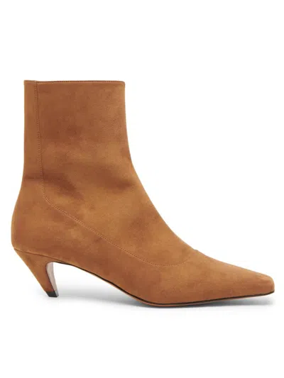 Stella Mccartney Women's Spur 48mm Square-toe Ankle Boots In Brown