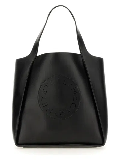 Stella Mccartney Women's Square Tote Bag With Logo In Black