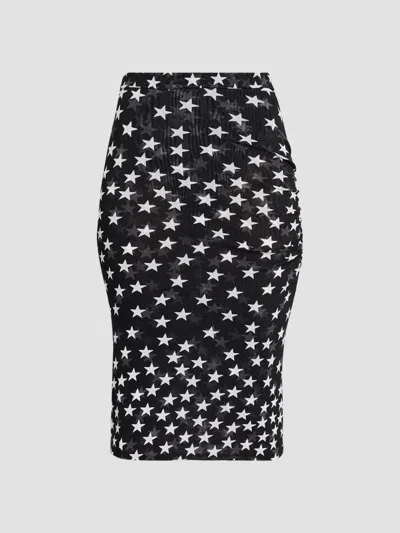 Stella Mccartney Women's Star Printed Mesh Skirt In Black