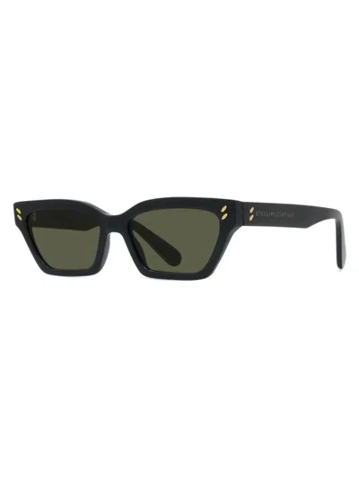 Stella Mccartney Stella Acetate Cat-eye Sunglasses In Black/green Solid