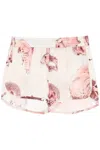 Stella Mccartney Silk Satin Animal Print Shorts In Mixed Colours