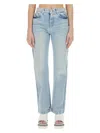 Stella Mccartney Distressed Mid-rise Straight-leg Jeans In Blue