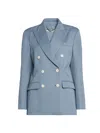 Stella Mccartney Wool Double-breasted Blazer In Blue