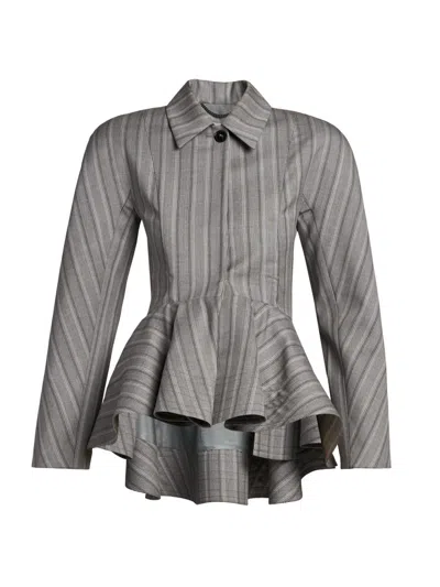 Stella Mccartney Women's Striped Wool Peplum Jacket In Multi