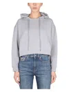Stella Mccartney Stella 2001 Print Jersey Crop Hoodie In Grey