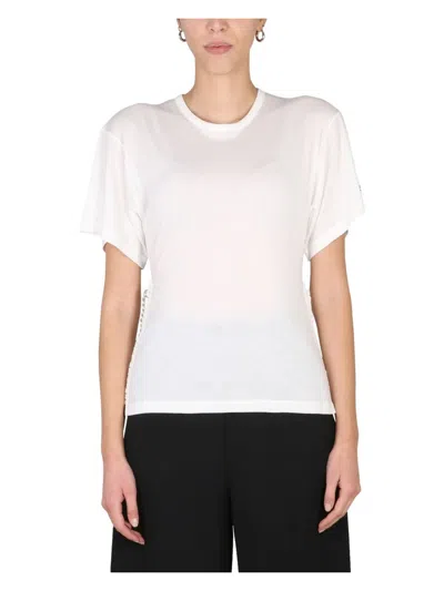Tシャツ・カットソー Stella McCartney T-SHIRT WITH CHAIN DETAIL Stella Mccartney Chain Detail Crew-neck T-shirt In Beige