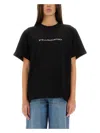 Stella Mccartney Rhinestud Logo T-shirt In Black