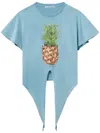 Stella Mccartney Pineapple-print Faded Cotton T-shirt In Multi