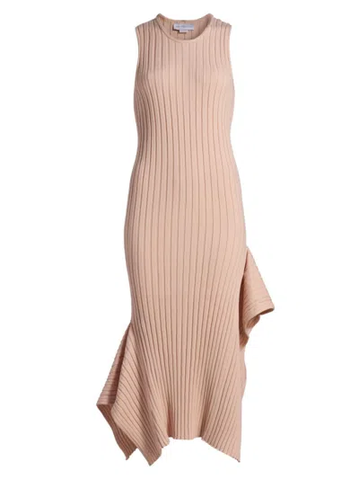 Stella Mccartney Women's Textured Knit Cotton Midi-dress In Pink