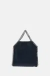 Stella Mccartney Falabella Tiny Shoulder Bag With Dual Handles And Chain Strap In Blue