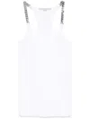 Stella Mccartney White Tank Top With Chain Straps In White