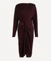 Stella Mccartney Women's Twist Satin Midi Dress In Burgundy