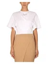 Stella Mccartney Twist Logo Printed Crewneck T-shirt In White