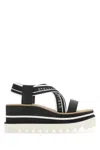 Stella Mccartney Womens Criss-cross Knit Platform Sandals In Multicolor