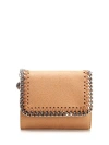 Stella Mccartney Women's Vegan Raffia Falabella Wallet In Brown