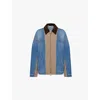 Stella Mccartney Oversized Tweed-paneled Denim Jacket In Vintage Blue Denim