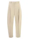 Stella Mccartney Pleated Tailored Trousers For Women In Brown For Ss24 In Beige