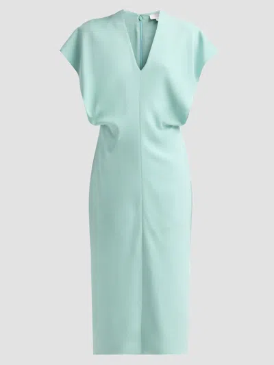 STELLA MCCARTNEY WOMEN'S V-NECK BLOUSON MIDI DRESS
