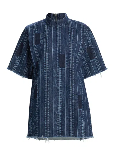 Stella Mccartney Women's Waistband Detail T-shirt Dress In Blue