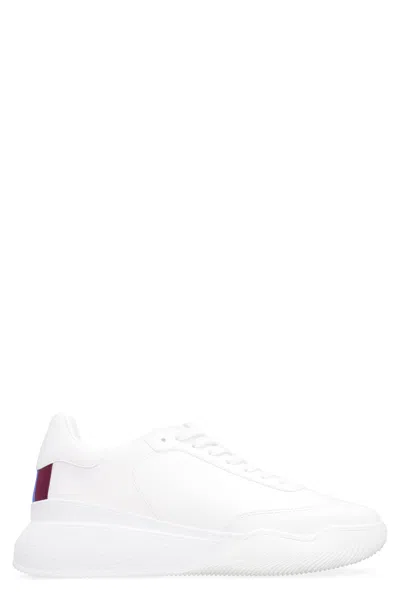 Stella Mccartney Women's White Faux Leather Sneakers With Logo Print And Two-tone Stripes