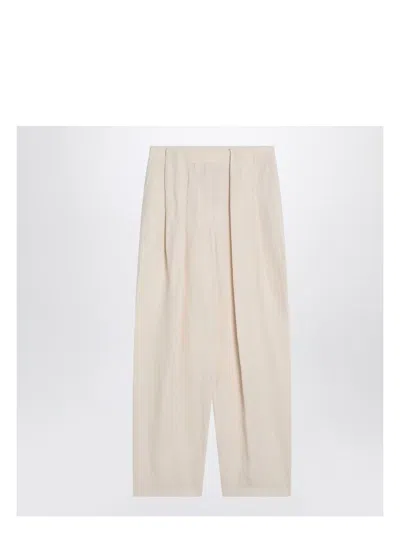 STELLA MCCARTNEY WOMEN'S WIDE BUTTER-COLOURED PANTS