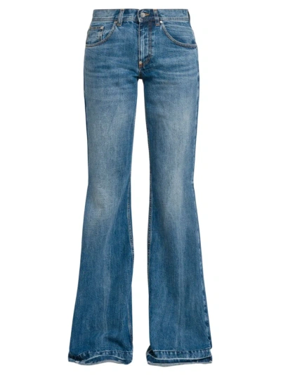 Stella Mccartney Women's Wide-leg Long Jeans In Blue Vintage