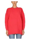Stella Mccartney Two-tone Alpaca Blend Turtleneck Sweater In Red