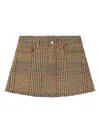 Stella Mccartney Wool Tweed Mini Skirt In Beige