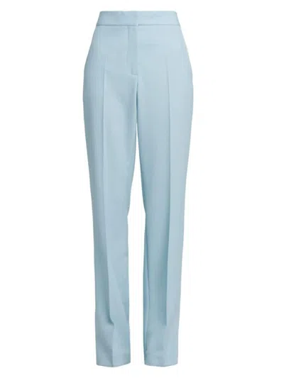 Stella Mccartney Women's Wool Straight-leg Pants In Blue