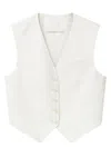Stella Mccartney Wool Tailoring Short Vest In Ivory