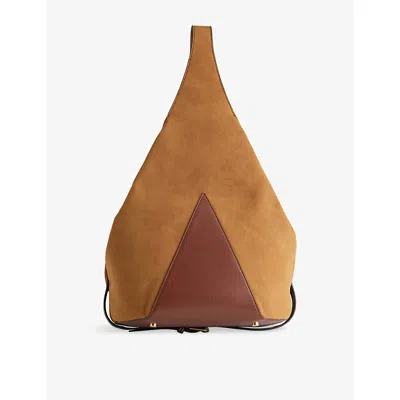 Stella Mccartney Womens Appaloosa Soft Woven Bucket Bag Brandy In Black