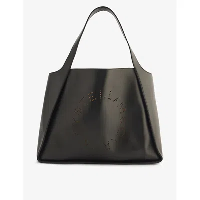 Stella Mccartney Womens Black Circle Faux-leather Tote Bag