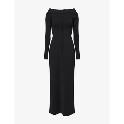 Stella Mccartney Womens Black Cocktail Knitted Maxi Dress