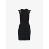 Stella Mccartney Miracle Sleeveless Compact Knit Mini Dress In Black