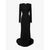 Stella Mccartney Womens Black Open-back Long-sleeves Stretch-woven Maxi Dress In Black