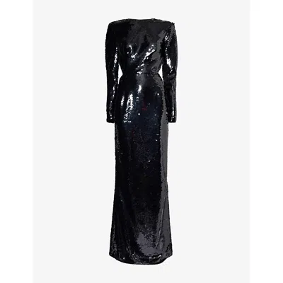 Stella Mccartney Womens Black Open-back Sequin-embellished Maxi Dress
