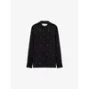 Stella Mccartney Womens Ramadan Crystal-embellished Woven Shirt Black In Black