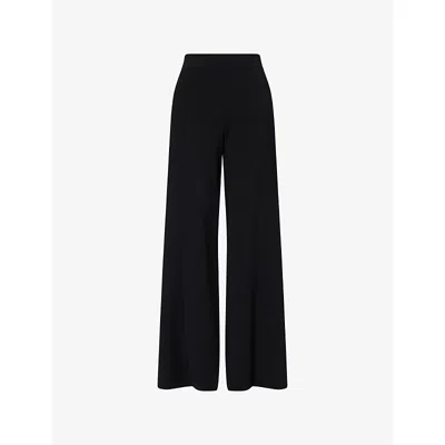 Stella Mccartney Womens Black Straight Wide-leg Knitted Trousers