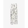 Stella Mccartney Womens Cream Cherry-print Wide-leg Silk Trousers In White