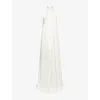 Stella Mccartney Envers Draped Satin Halterneck Dress In Cream
