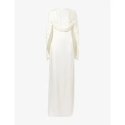 Stella Mccartney Womens Draped Cape Satin-crepe Gown Cream