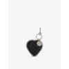 Stella Mccartney Womens Black Falabella Heart-shaped Faux-leather Charm In Black