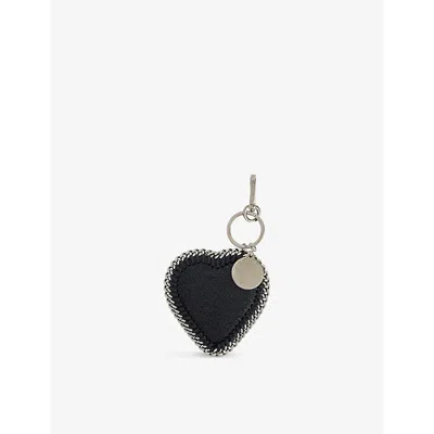 Stella Mccartney Womens Falabella Heart-shaped Faux-leather Charm Black