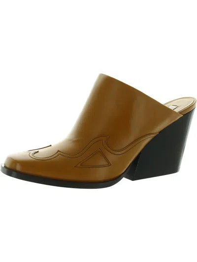 Stella Mccartney Womens Faux Leather Cowboy Mules In Brown